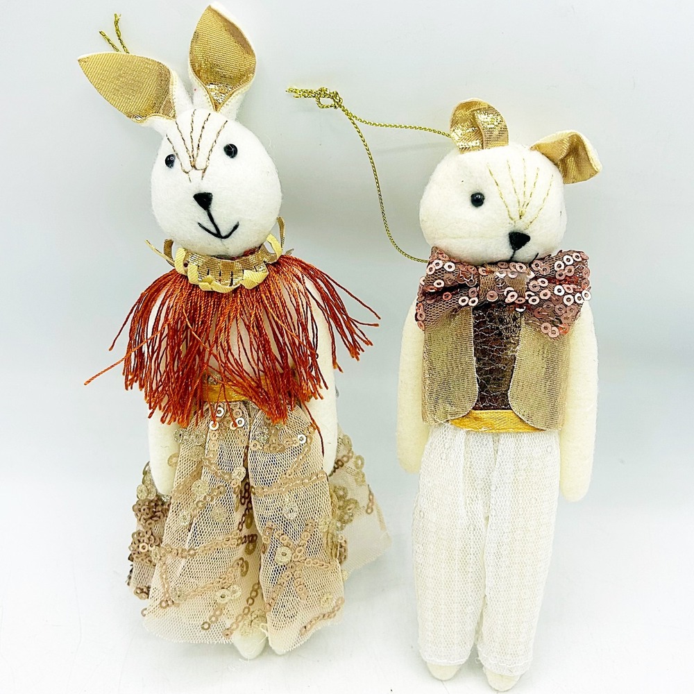 Wondershop Target Bunny and Fox Sequin Dressy Ornaments 2023